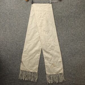 Alpaca Camargo White Scarf Peruvian Wool Winter Fringed Luxury Artisan 8.8x70